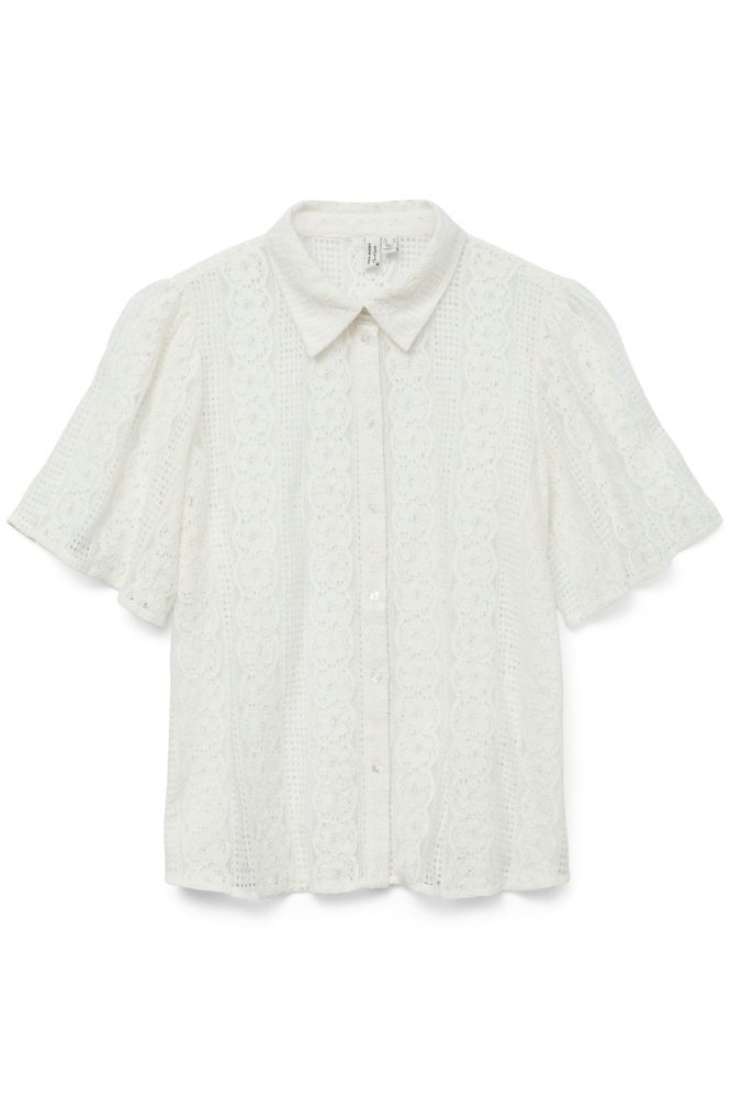 VMDELSIE S/S LACE SHIRT WVN BTQ 10329158 CLOUD DANCER